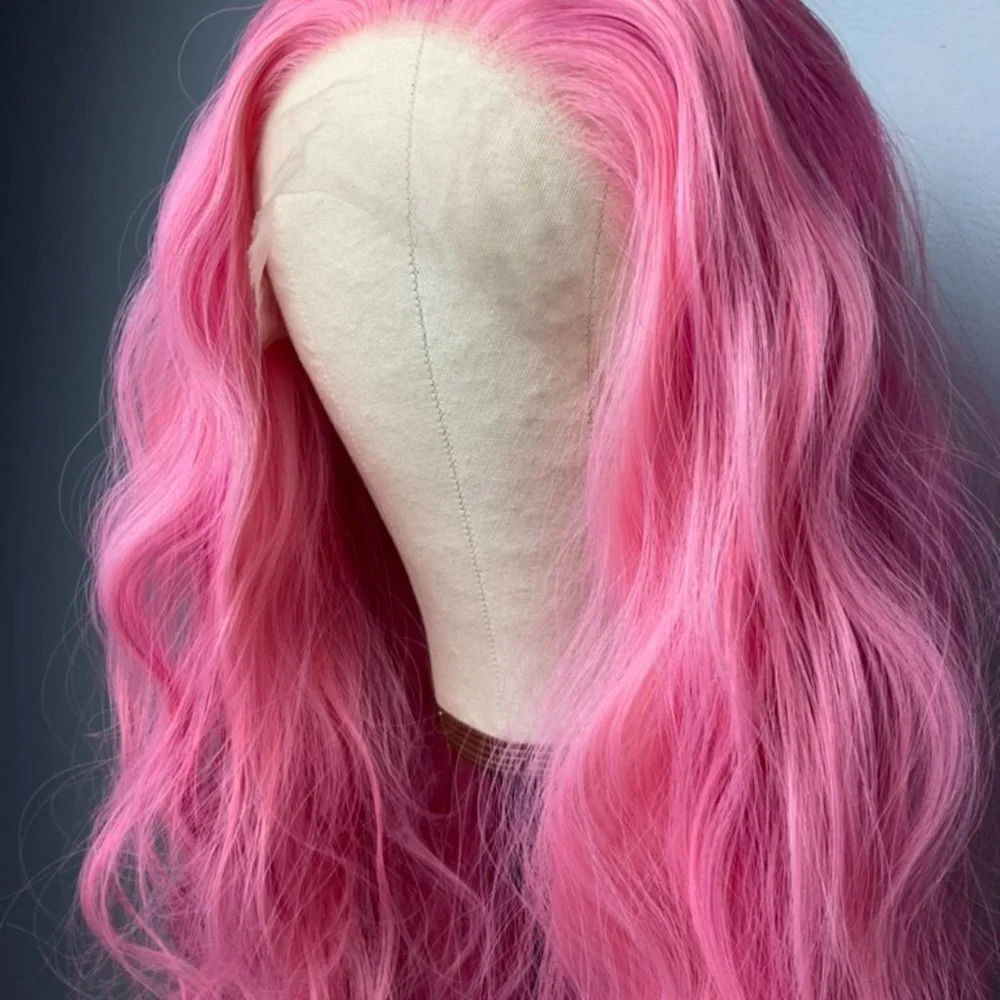 Pink Wig,Kinky Curly Lace Front Wig